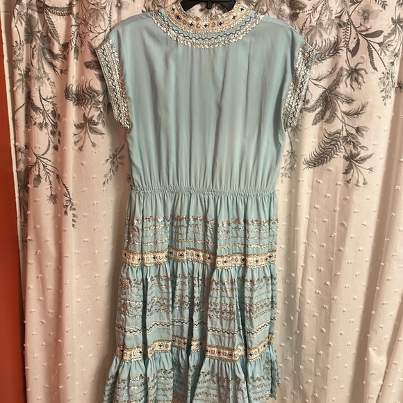 VINTAGE Embroidered Blue Square Dancing dress - Picture 5 of 5